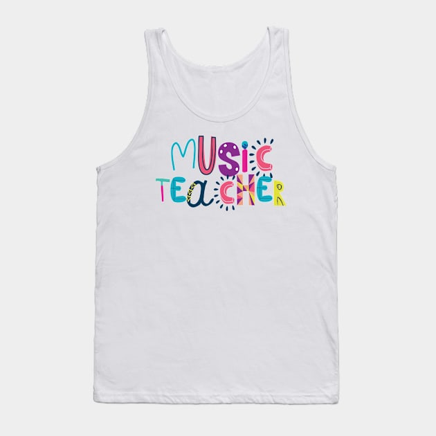 Cute Music Teacher Gift Idea Back to School Tank Top by BetterManufaktur